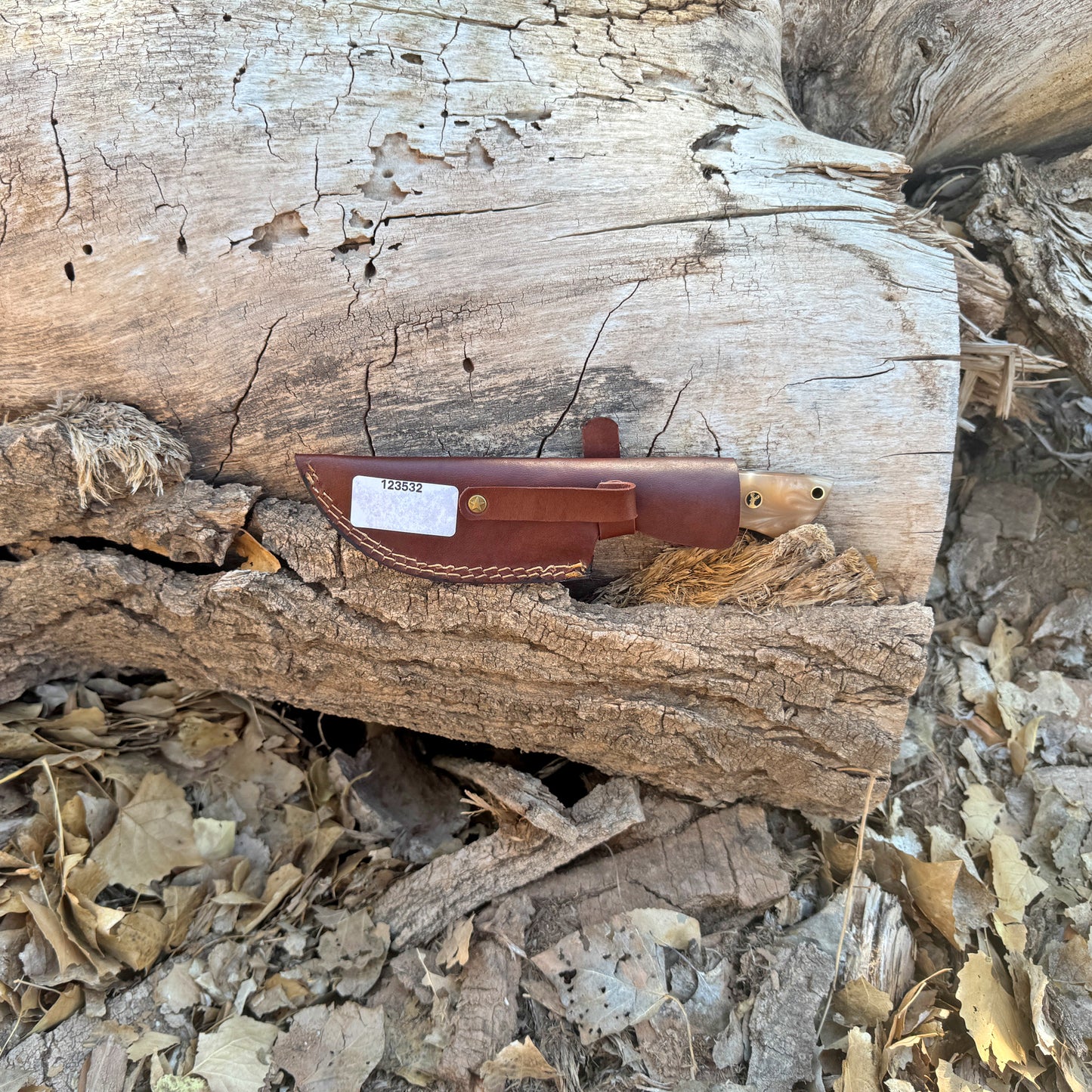 The Copper Viper Damascus Skinner with Sculpted Resin Handle