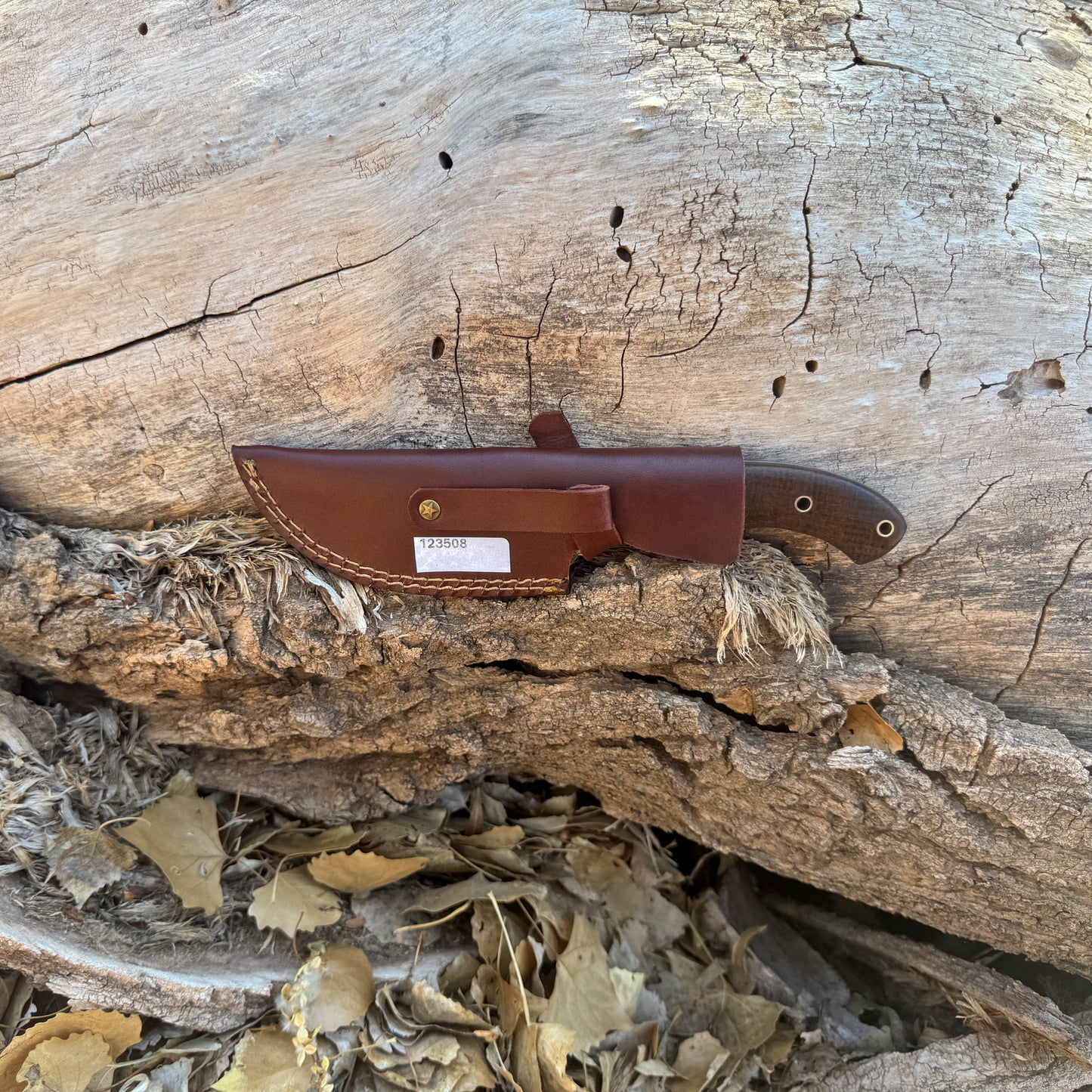 The Pioneer Tracker Hand-Forged Damascus Bushcraft Knife with Hardwood Handle