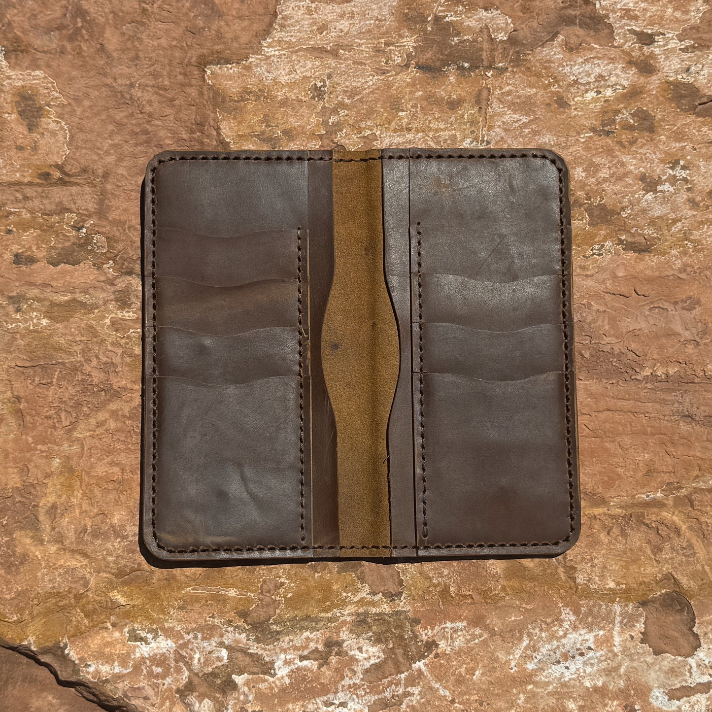 The Pioneer Hand-Stitched Saddle Brown Leather Bifold Wallet
