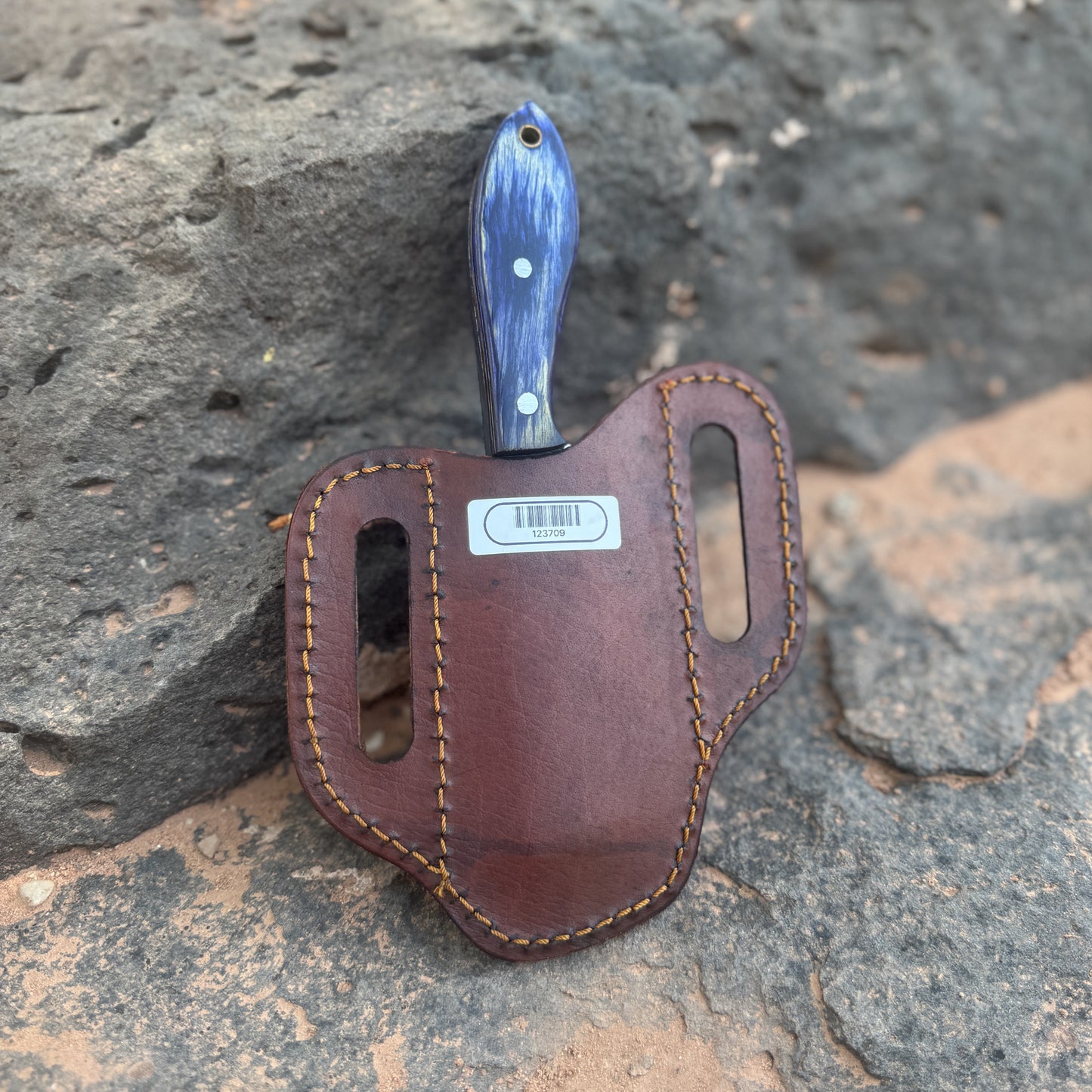 Midnight Rasp Reclaimed Steel Knife with Custom Leather Sheath