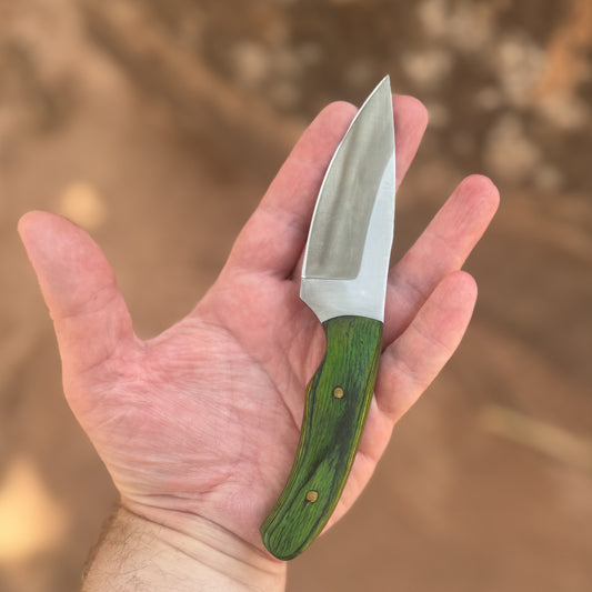 Verdant Edge EDC Knife with Hand-Tooled Sheath