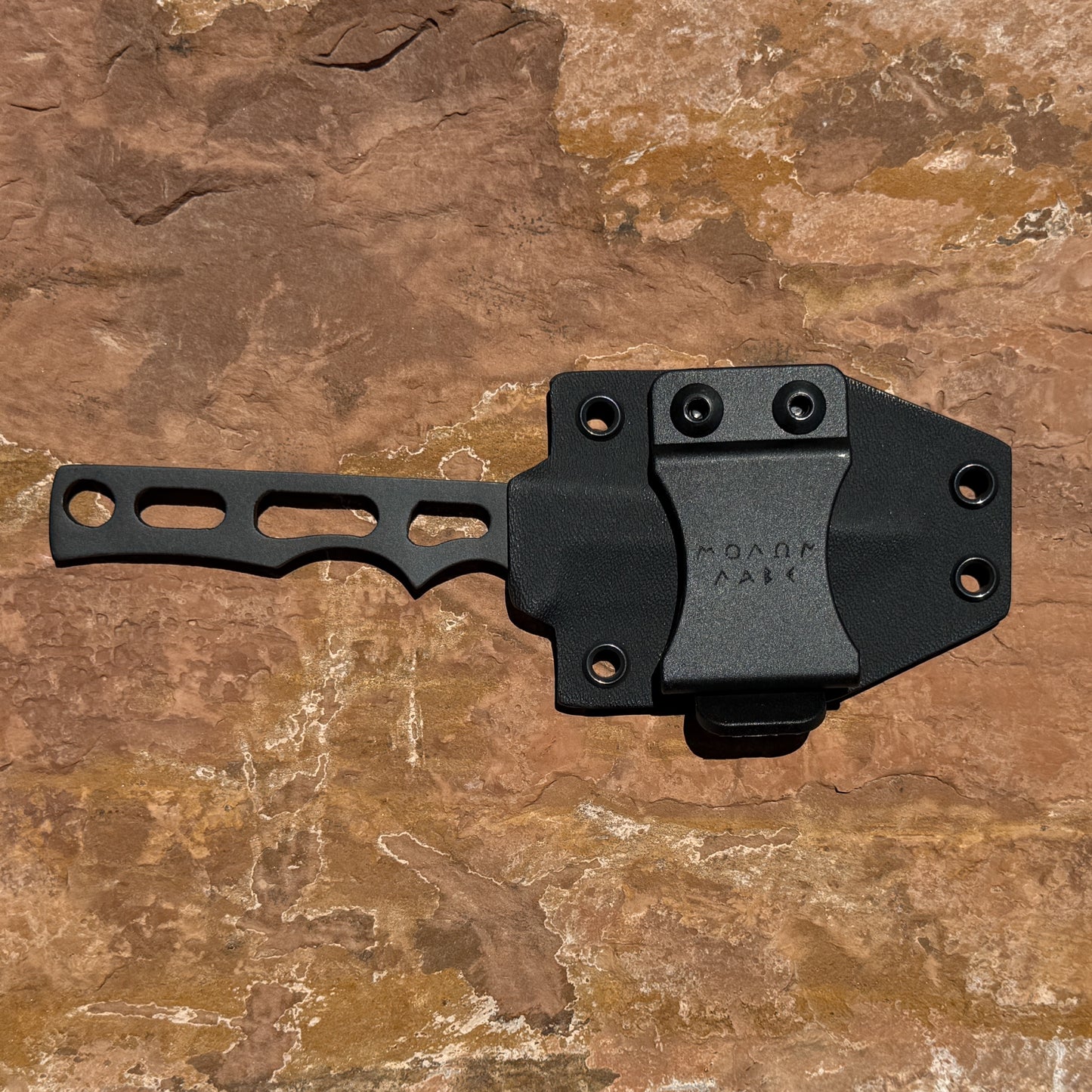 Blackout Skeleton Tanto Knife | Ultralight EDC Fixed Blade with Leather Sheath – Blue Spade Forge