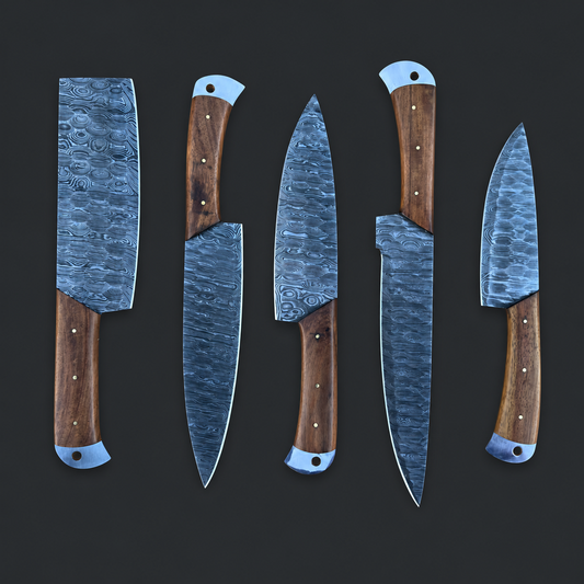 The Frontier Forge 5-Piece Hand-Hammered Chef Knife Set