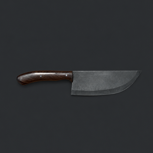 Rosewood Cleaver hand-forged 1095 high carbon steel meat cleaver with contoured rosewood handle