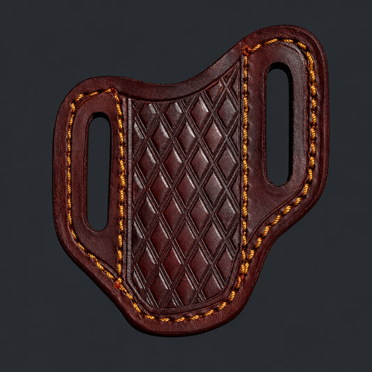 Small Brown Leather Pancake Knife Sheath