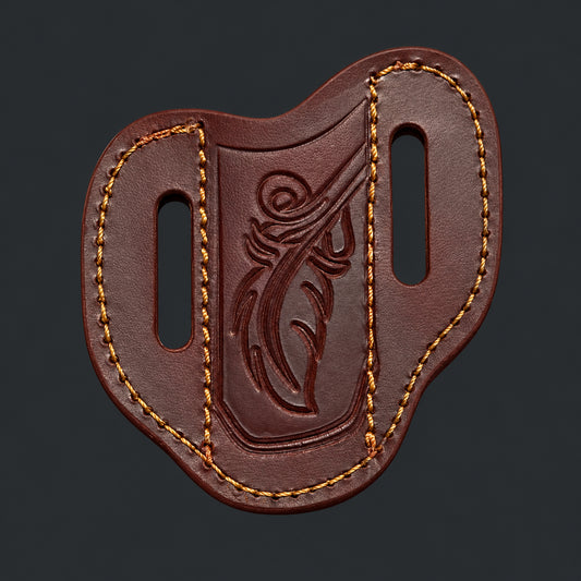 Medium Brown Leather Pancake Knife Sheath