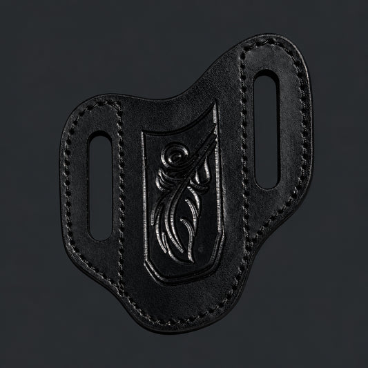 Large Black Leather Pancake Knife Sheath
