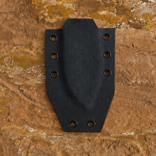 Blue Spade Forge Black Talon Skeleton custom Kydex sheath with adjustable belt loops and FOMI clip for versatile everyday carry.