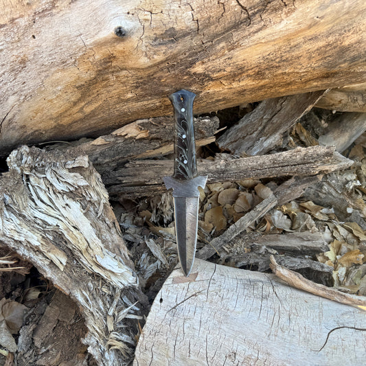The Revenant Hand-Forged Damascus Dagger with Sculpted Resin Handle