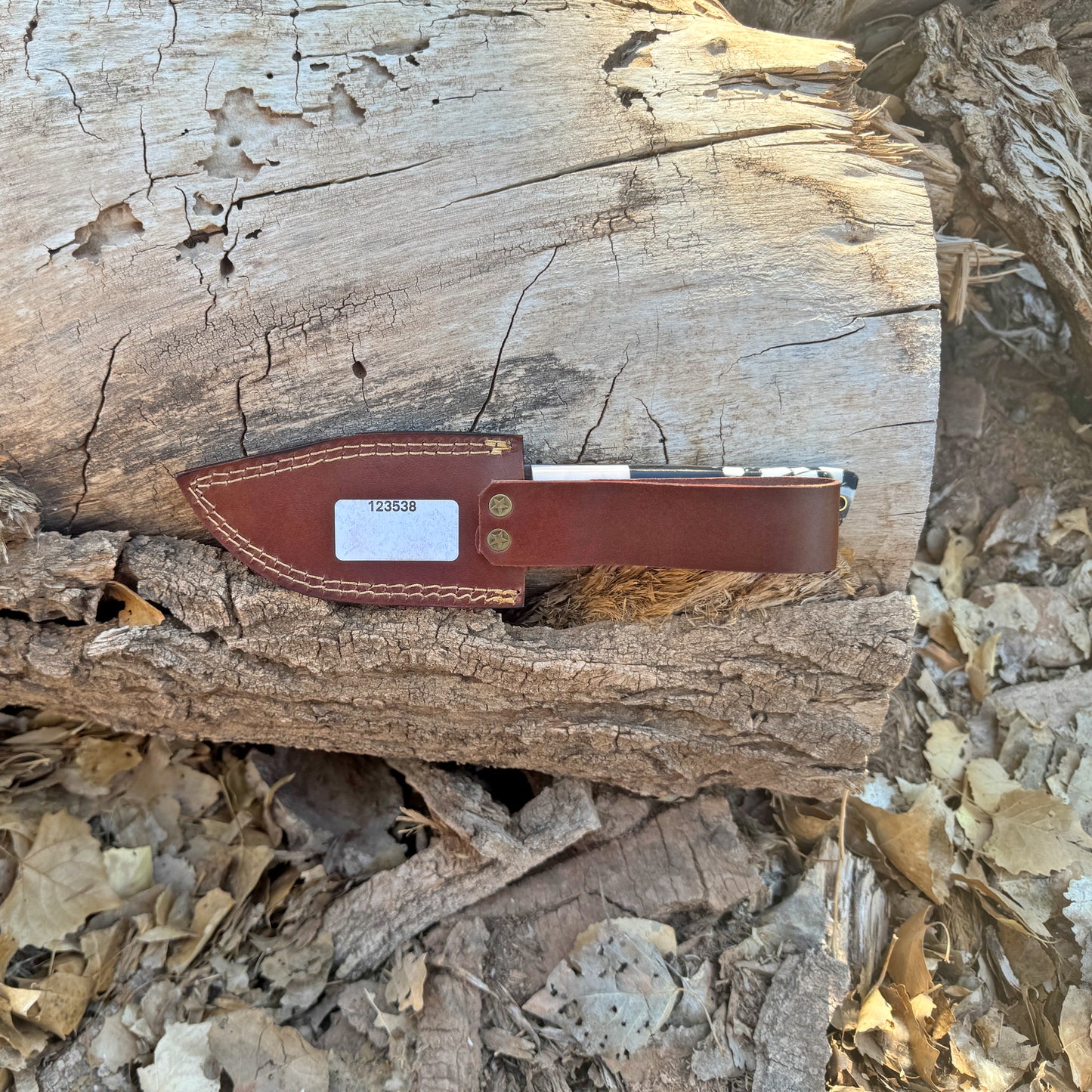 The Feather Fang Custom Feather Damascus Tanto with Resin Art Handle