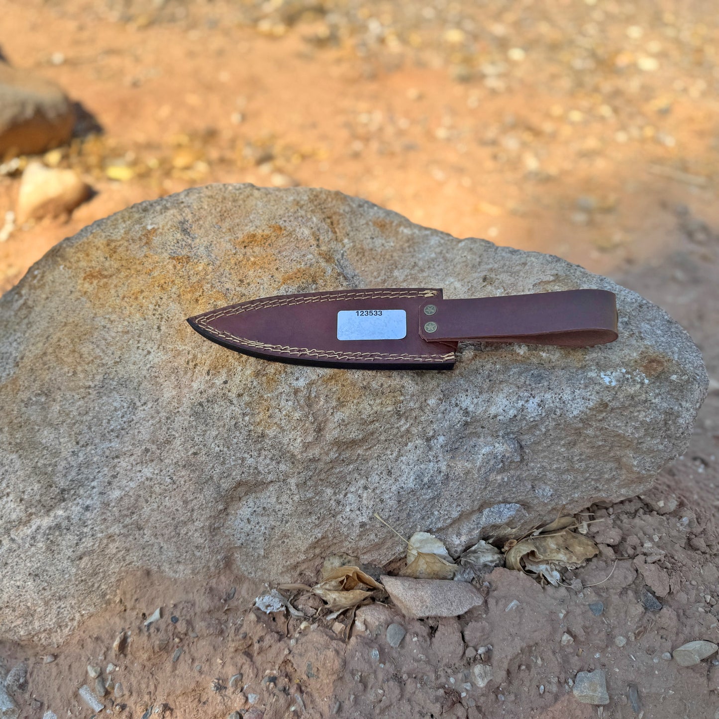 Mesa Carver Hand-Forged Damascus Chef’s Knife with Turquoise Inlay