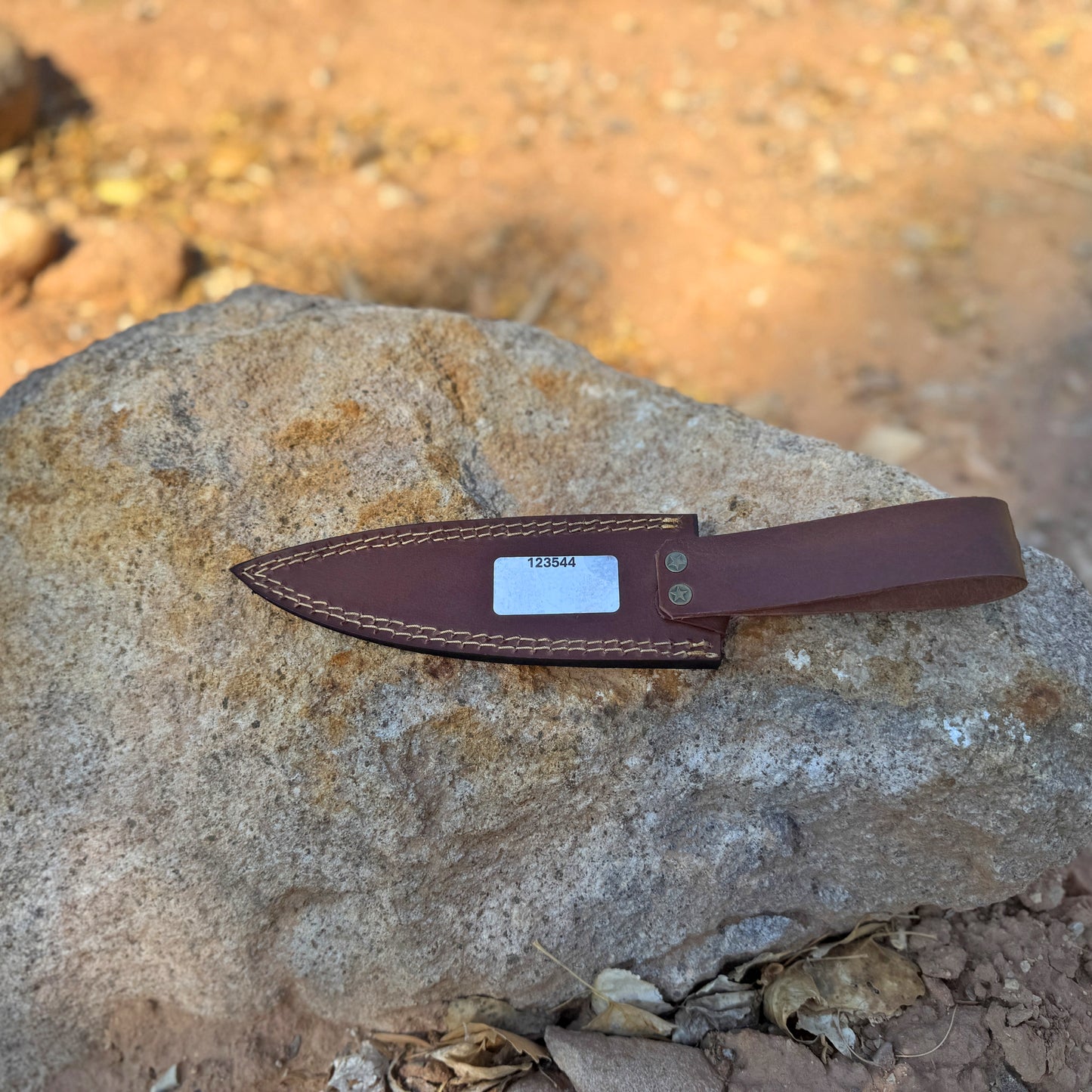 Desert Mirage Hand-Forged Damascus Chef's Knife with Turquoise Inlay