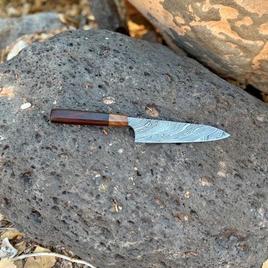 The Artisan Gyuto Hand-Forged Damascus Gyuto Chef Knife with Octagonal Wood Handle