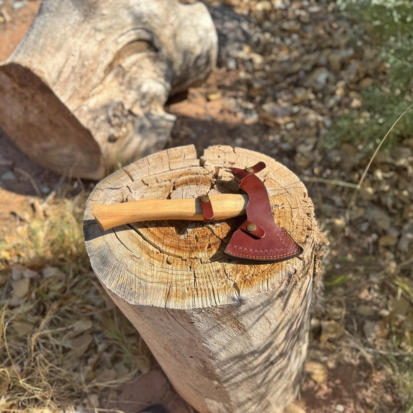 The Wyrmling – Hand-Forged Bearded Hatchet with Hickory Handle