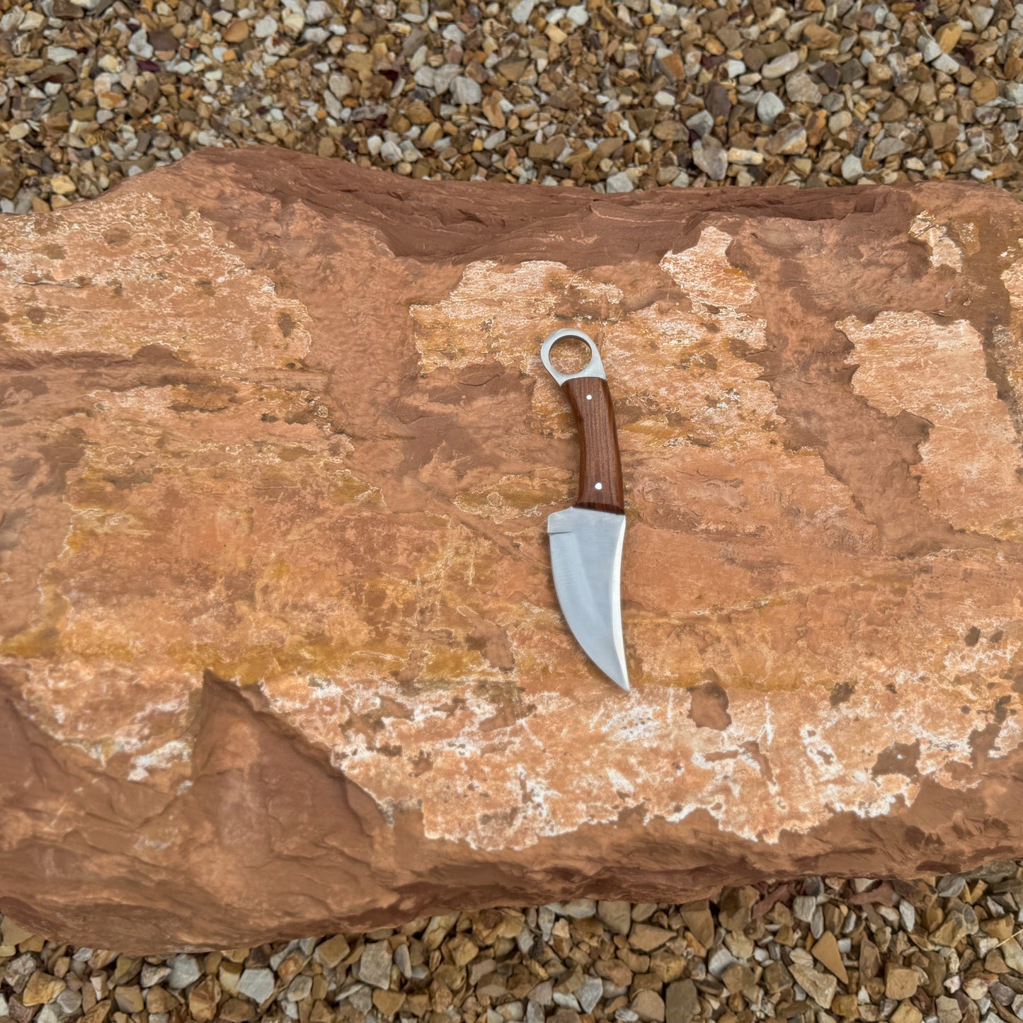 The Raptor Series Handcrafted EDC Ring-Handle Utility Knife with Hand Tooled Pancake Leather Sheaths