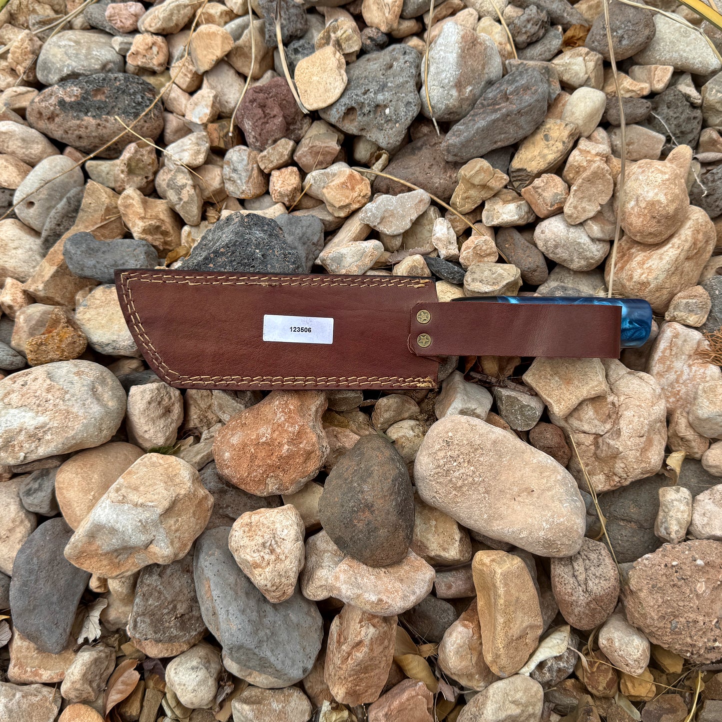 The Feathered Edge Hand-Forged Feather Etched Kiritsuke Chef Knife with Resin Handle