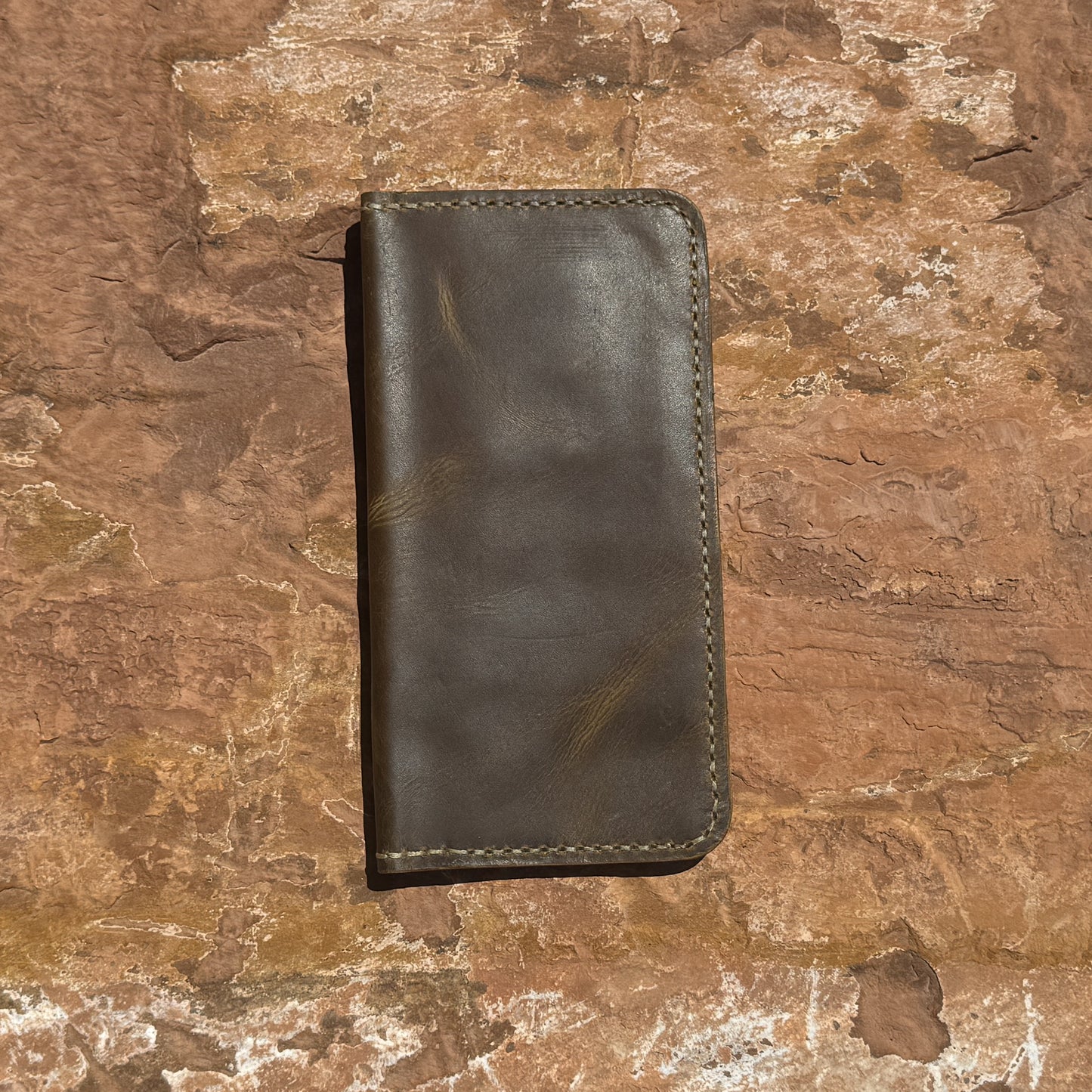 The Ranger Hand-Stitched Olive-Tone Leather Bifold Wallet