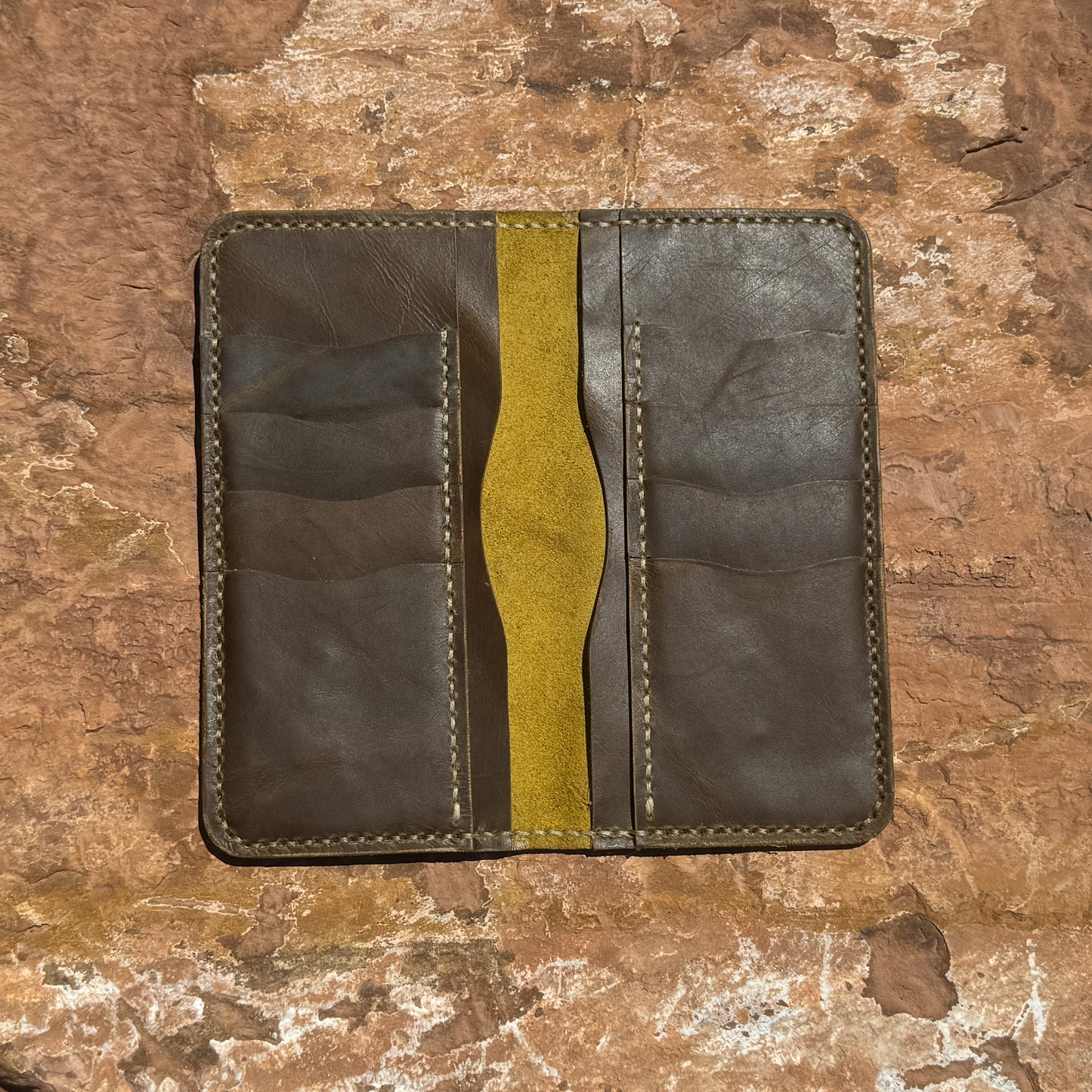 The Ranger Hand-Stitched Olive-Tone Leather Bifold Wallet