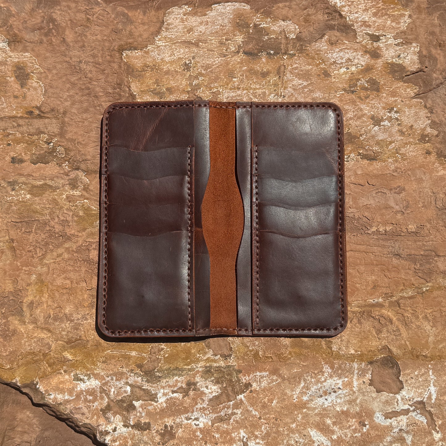 The Expedition Hand-Stitched Chestnut Leather Bifold Wallet