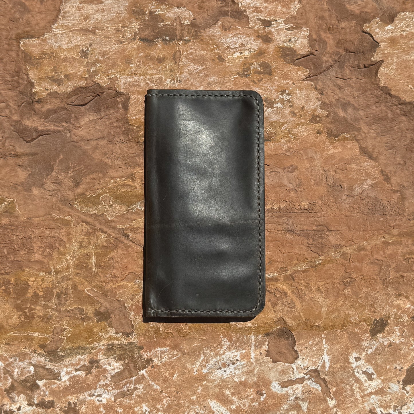 The Sentinel Hand-Stitched Charcoal Leather Bifold Wallet