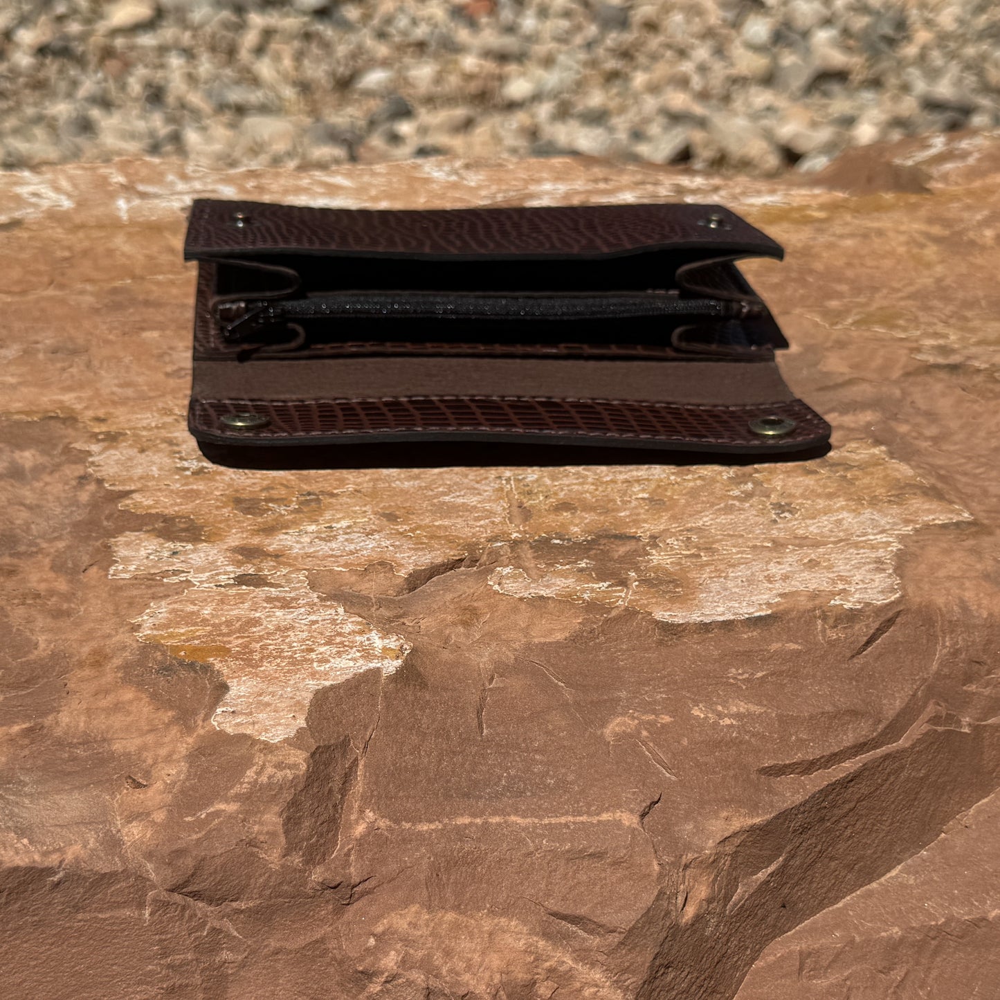 Croc-Luxe Clutch Handcrafted Embossed Leather Clutch Wallet