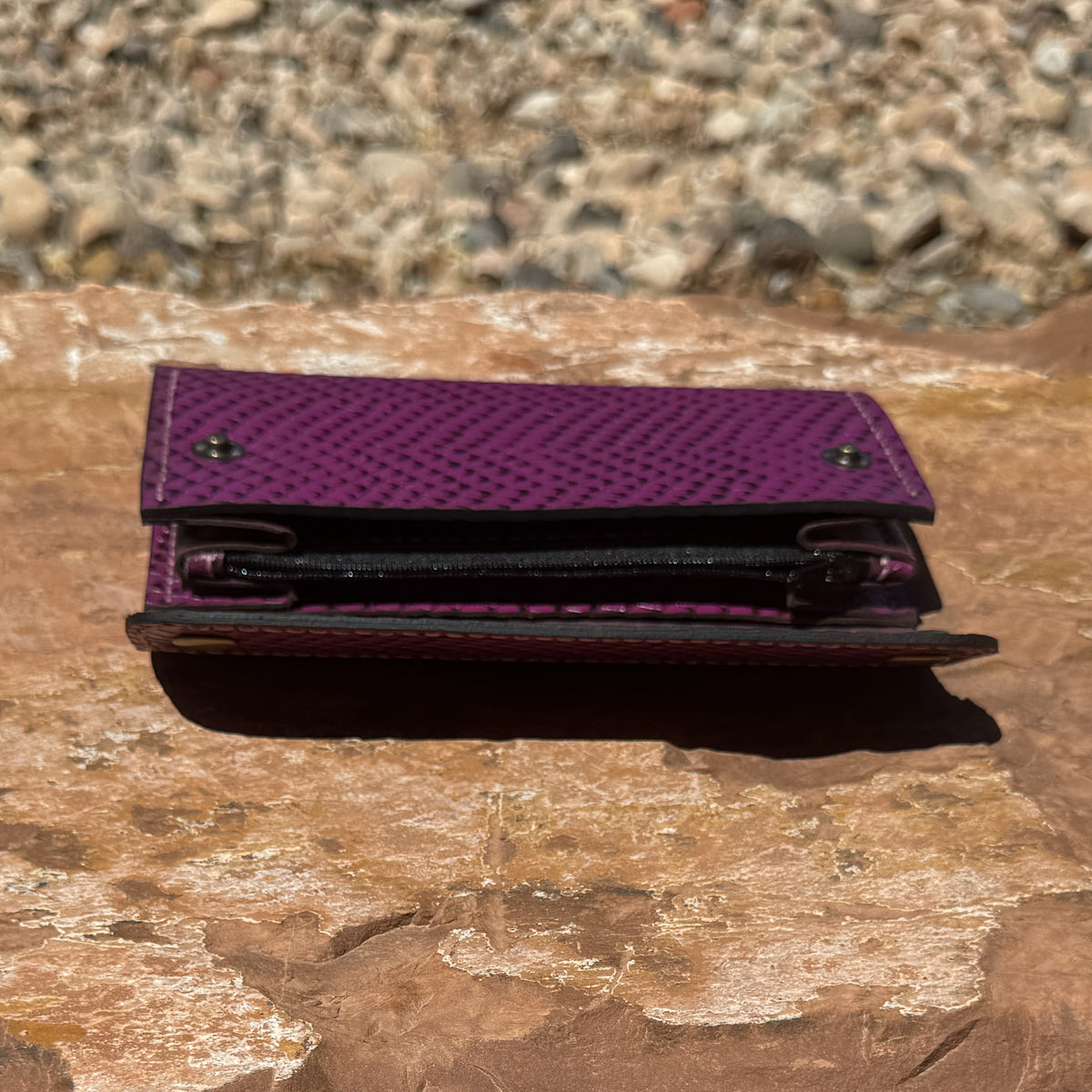 Spade Pytohn The Amethyst Python – Embossed Leather Clutch Wallet – Blue Spade Forge