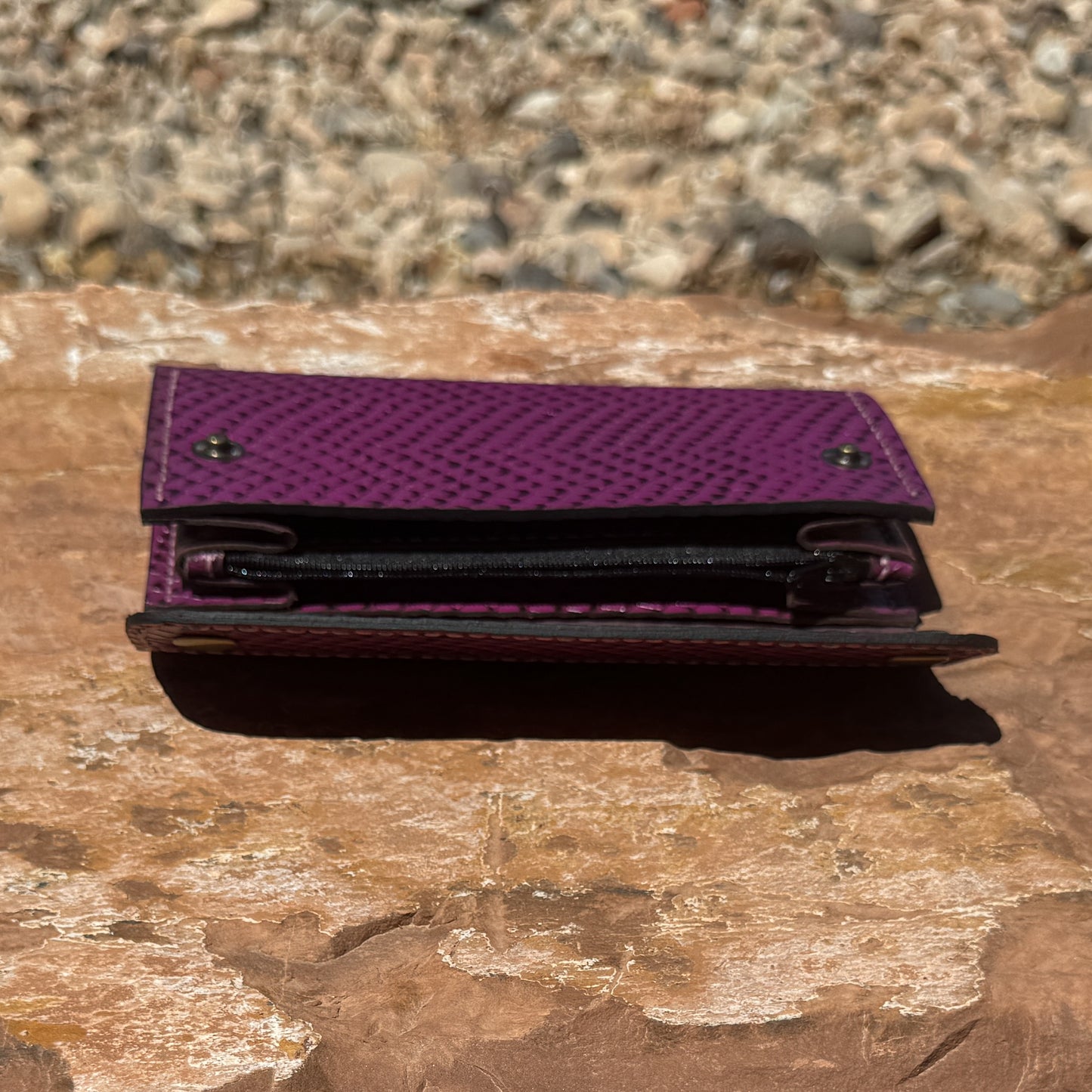 The Amethyst Python – Embossed Leather Clutch Wallet