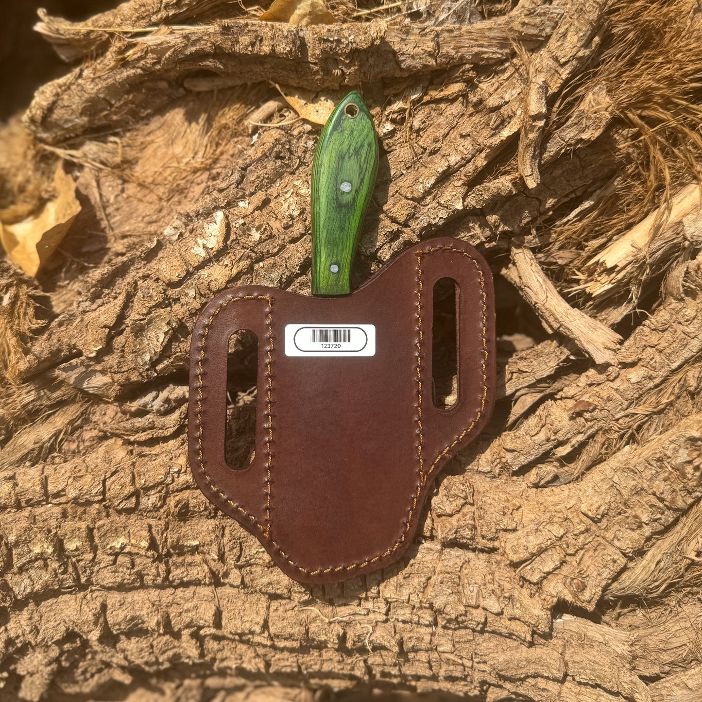 Evergreen Rasp Reclaimed Steel Knife with Custom Leather Sheath