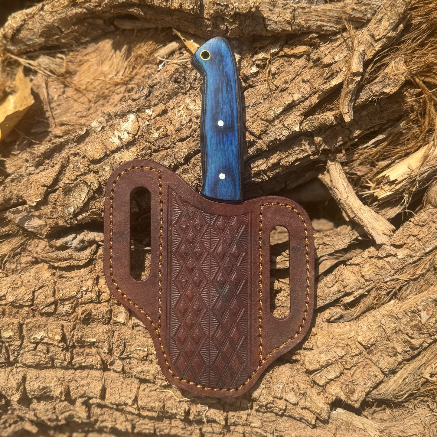 Blue Ridge Skinner Knife High-Carbon Steel Hunting & EDC Knife with Leather Sheath