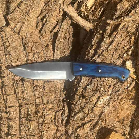 Blue Ridge Skinner Knife High-Carbon Steel Hunting & EDC Knife with Leather Sheath