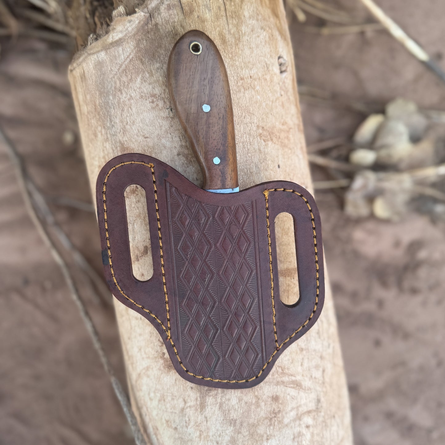 Frontier Skinner High-Carbon Hunting Knife with Custom Leather Sheath