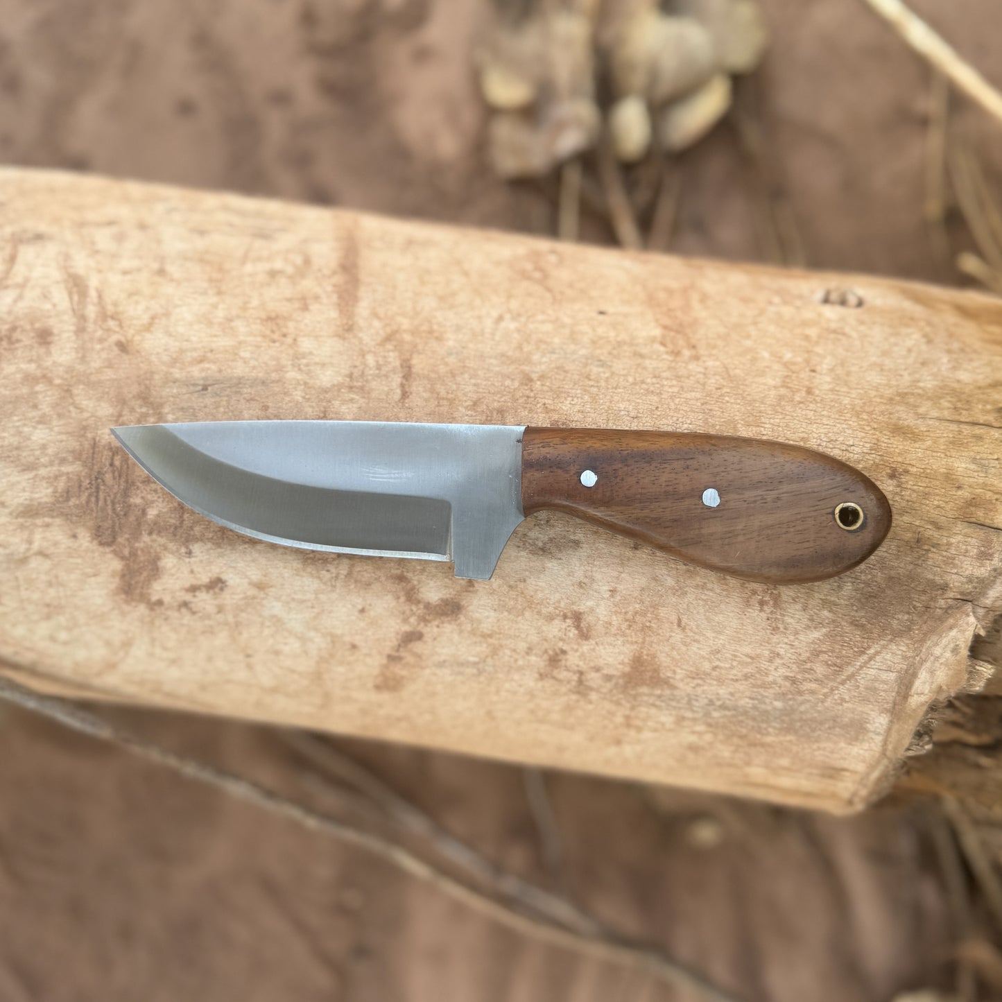 Frontier Skinner High-Carbon Hunting Knife with Custom Leather Sheath