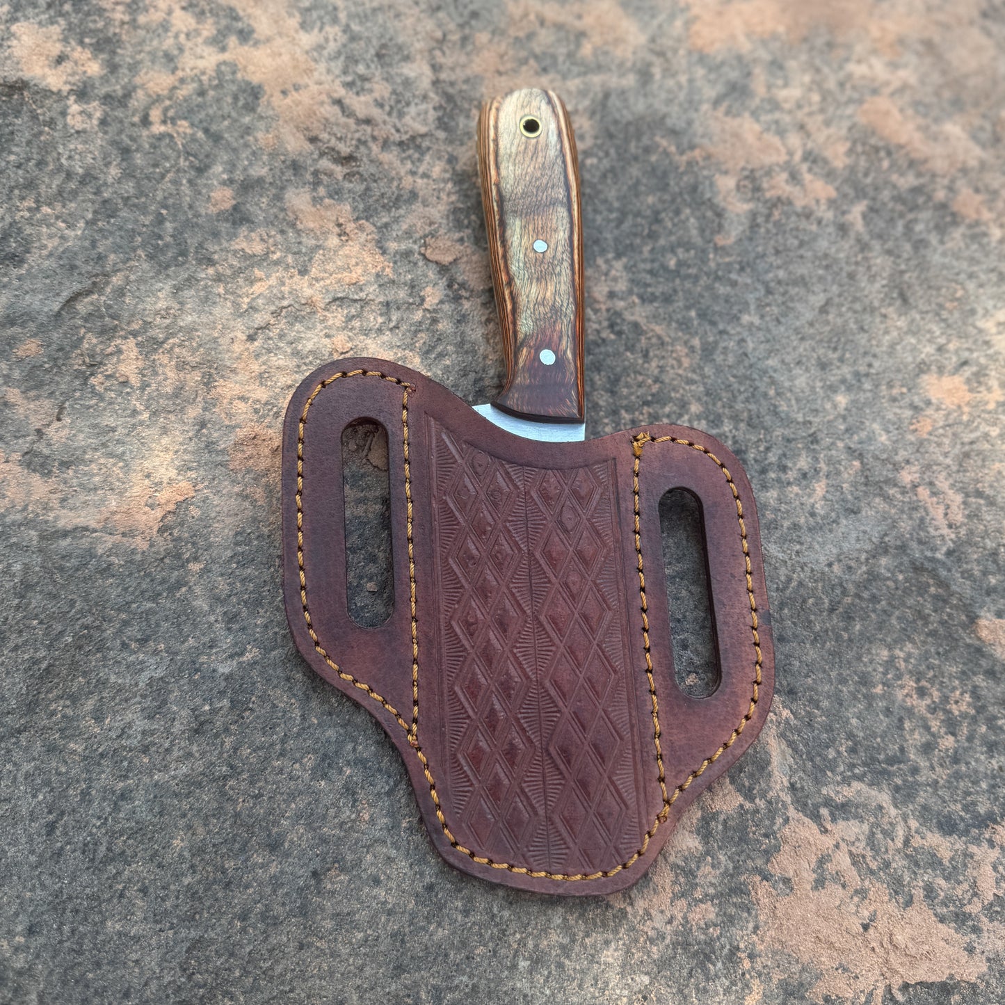 Blue Spade Forge Canyon Skinner | Hand-Forged High-Carbon Hunting Knife with Exotic Wood Handle & Leather Sheath