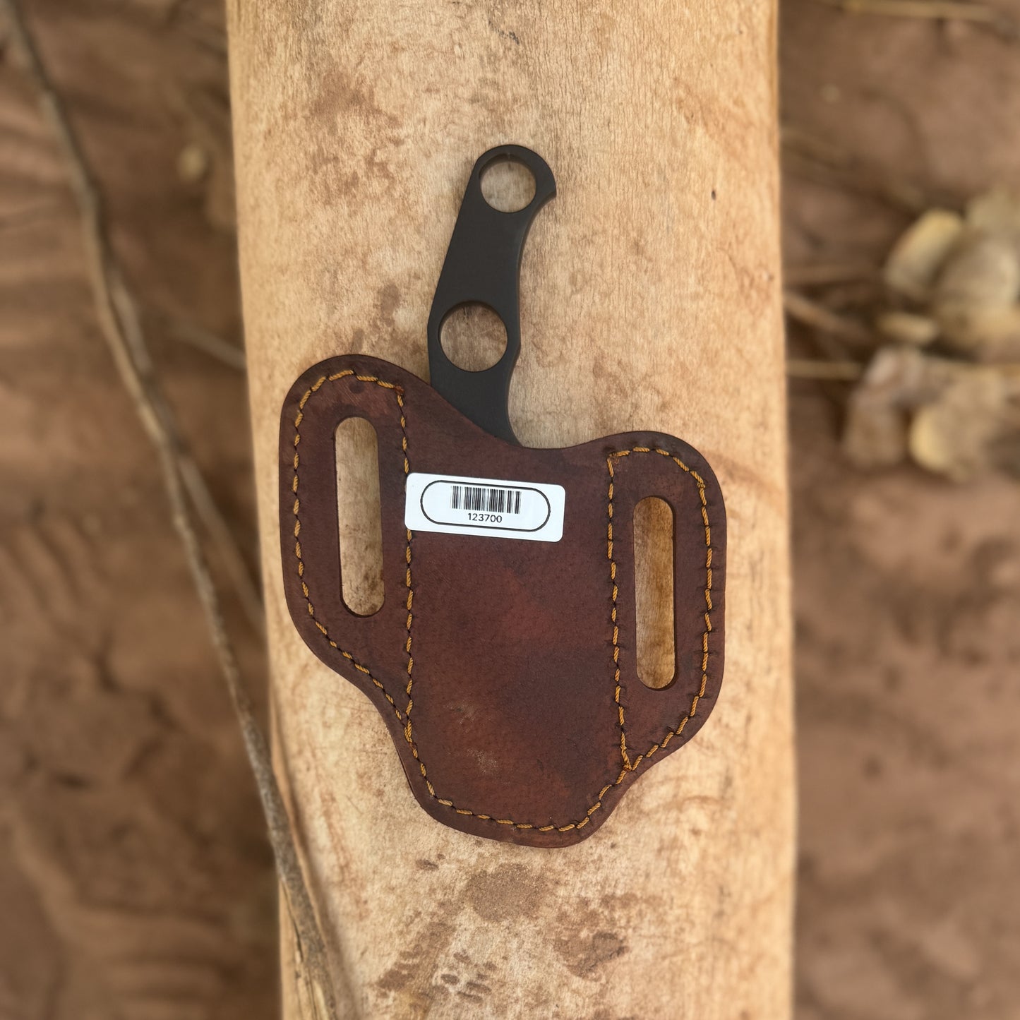 Black Talon Skeleton EDC Knife with Hand-Tooled Pancake Sheath