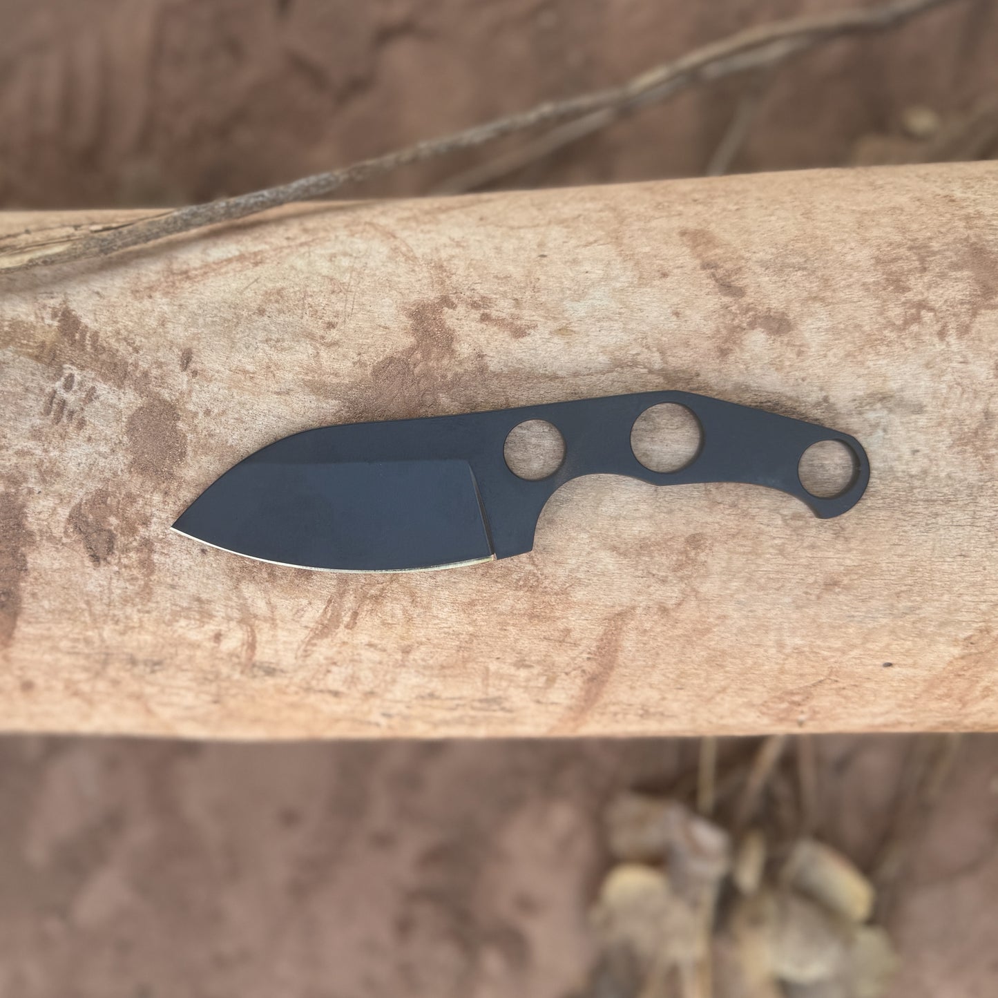 Black Talon Skeleton EDC Knife with Hand-Tooled Pancake Sheath