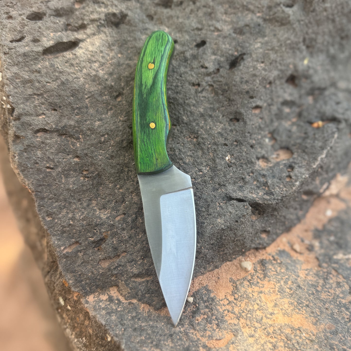 Verdant Edge EDC Knife with Hand-Tooled Sheath