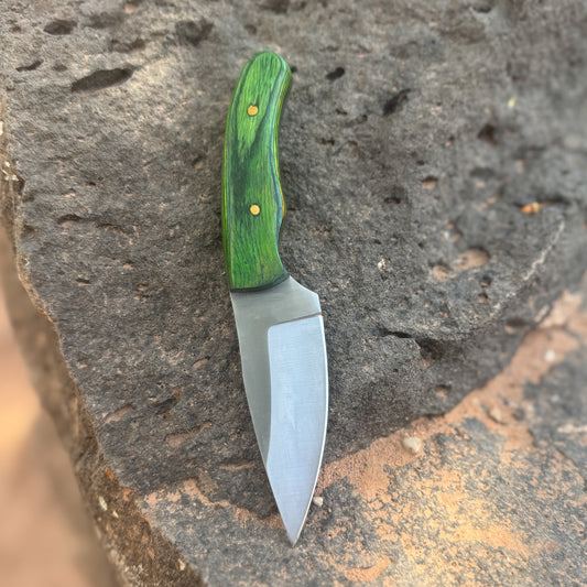 Verdant Edge EDC Knife with Hand-Tooled Sheath