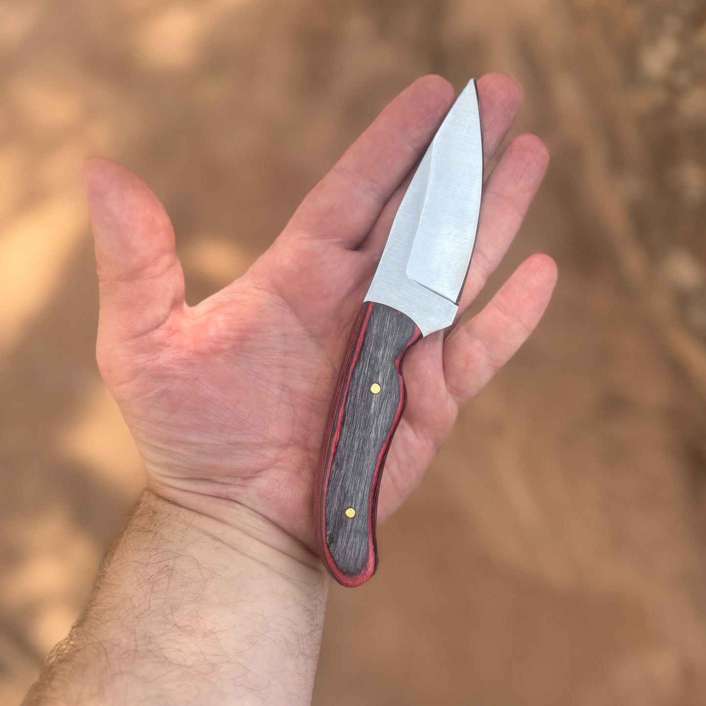 Shockwave EDC Hand-Forged Everyday Carry Knife with Hot Pink, Green, or Red & Black Hardwood Handle