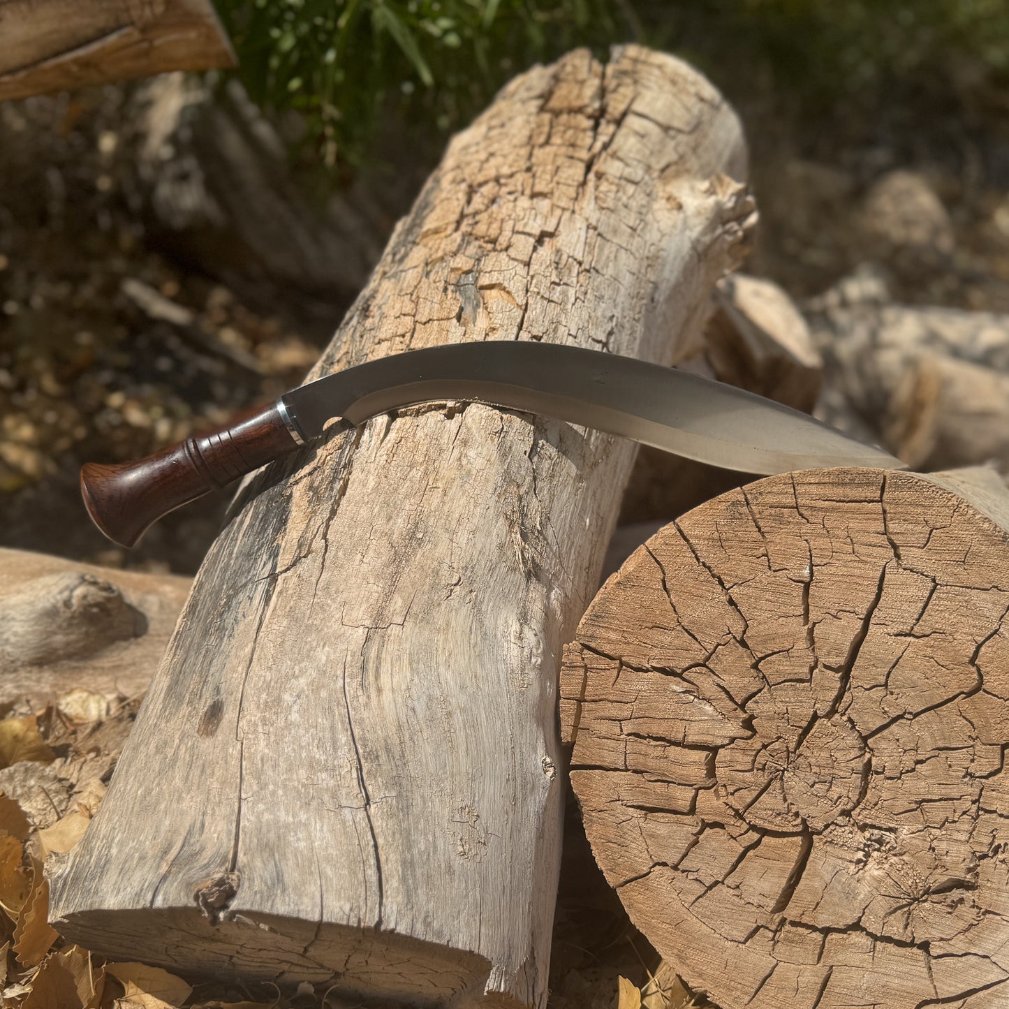 Highland Kukri High-Carbon Blade with Walnut Handle and Custom Leather Sheath