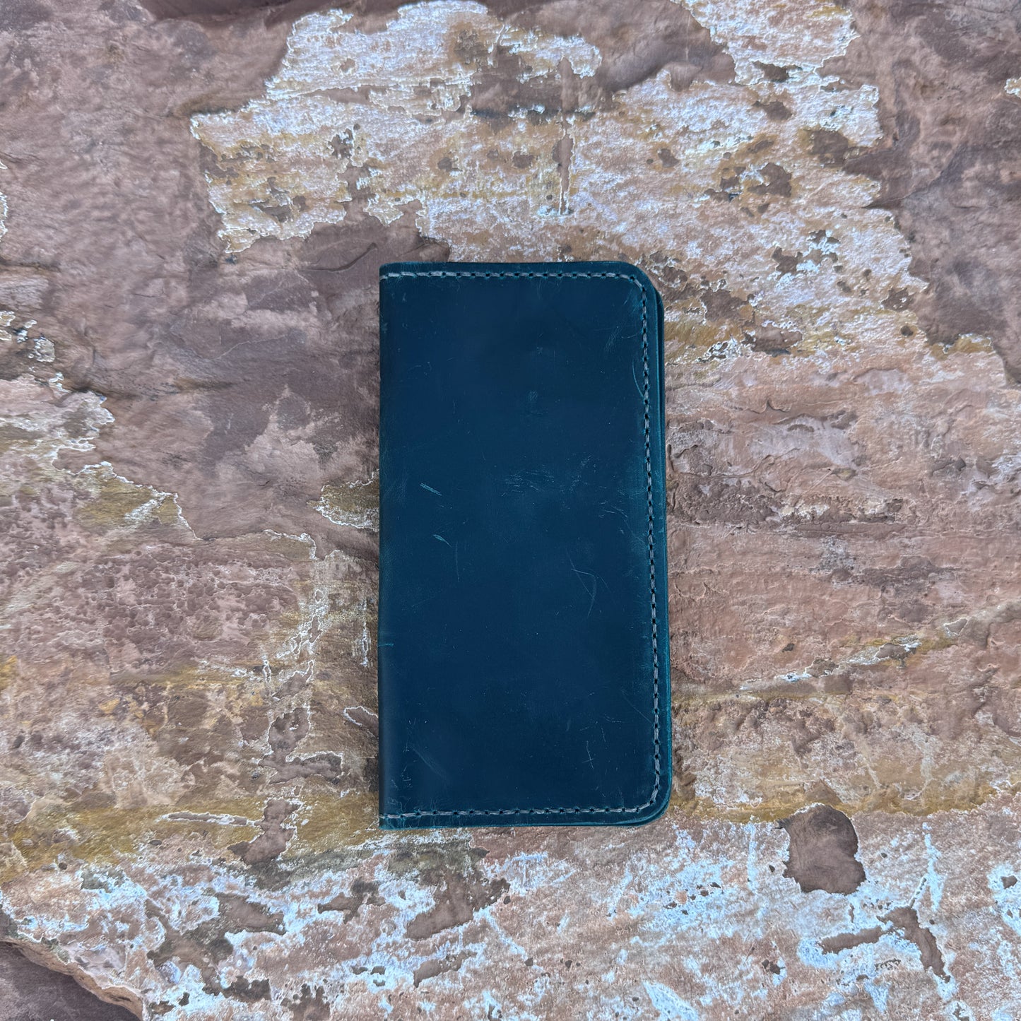 The Azure Atlas Hand-Stitched Full-Grain Leather Wallet