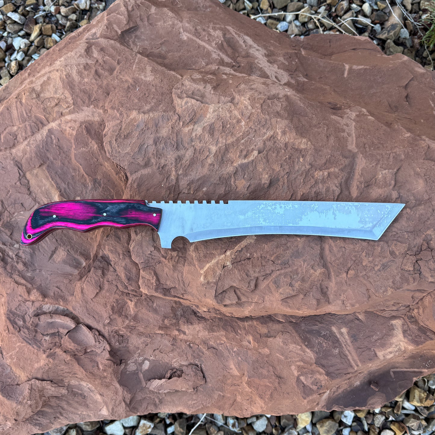 Pink Phantom Machete | Tactical High-Carbon Blade with Pink/Black Handle – Blue Spade Forge
