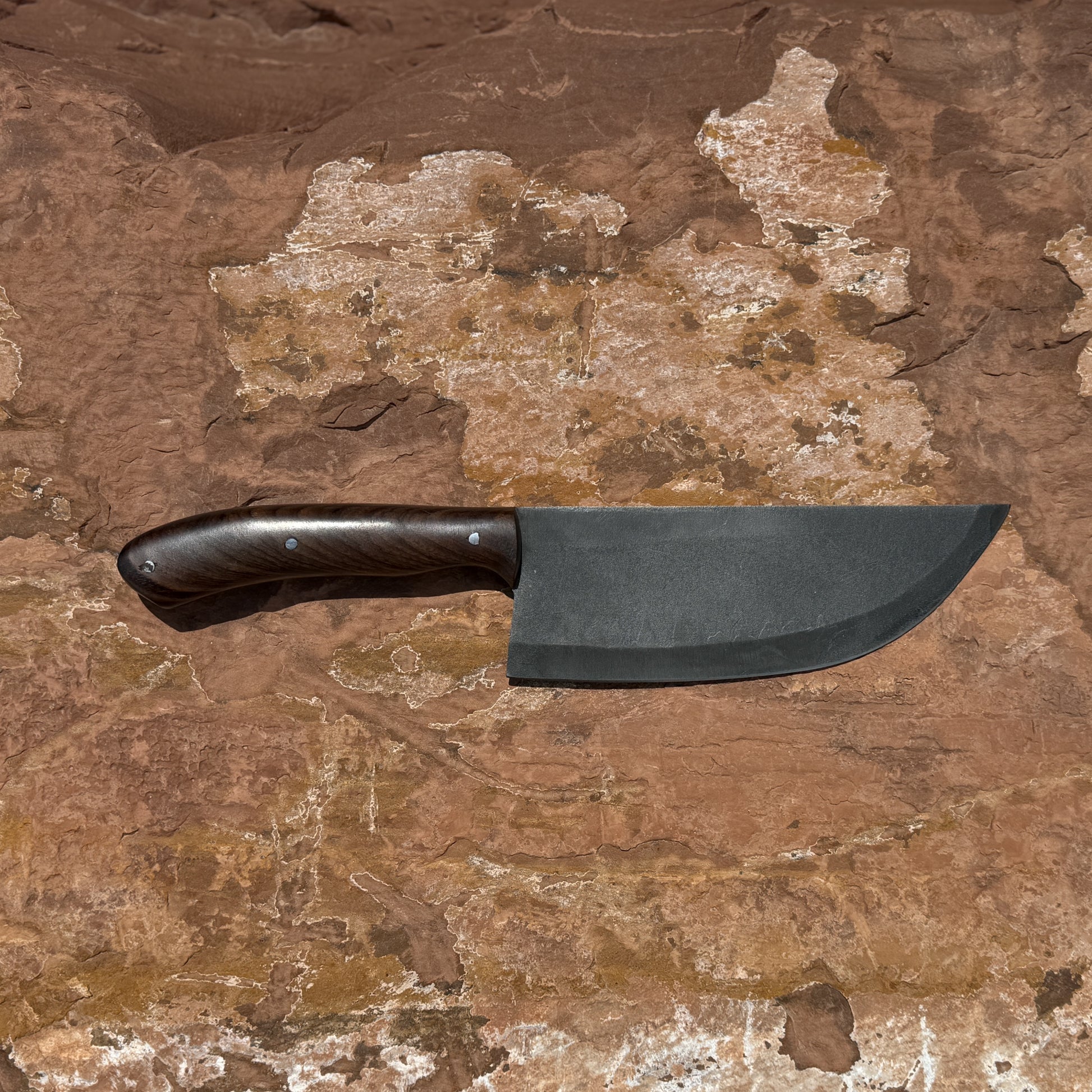 Rosewood Cleaver hand-forged 1095 high carbon steel meat cleaver with contoured rosewood handle