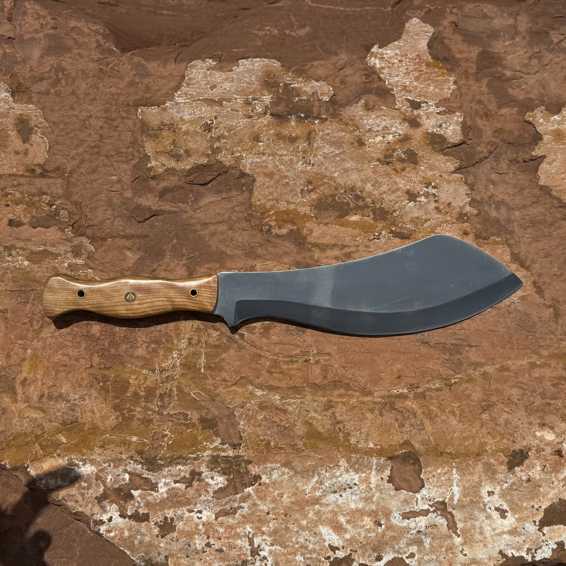 Campbreaker hand-forged high carbon steel camp chopper with contoured hardwood handle