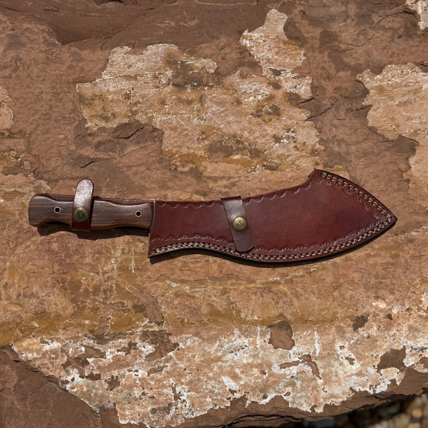 Campbreaker high carbon steel camp chopper with premium hand-stitched genuine leather sheath
