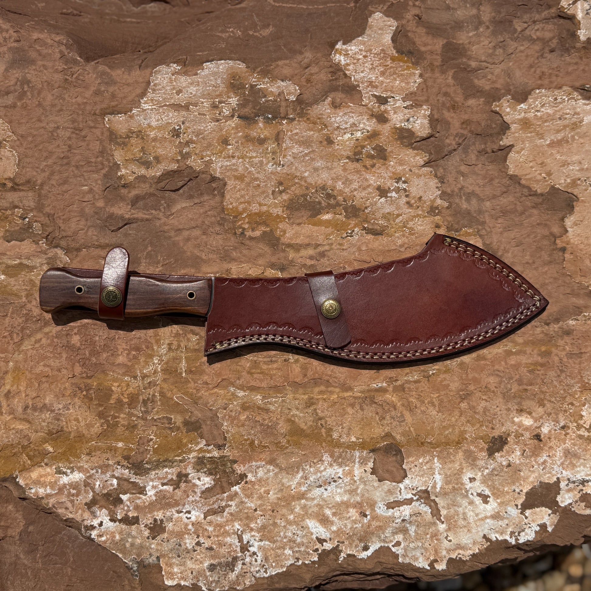 Campbreaker high carbon steel camp chopper with premium hand-stitched genuine leather sheath