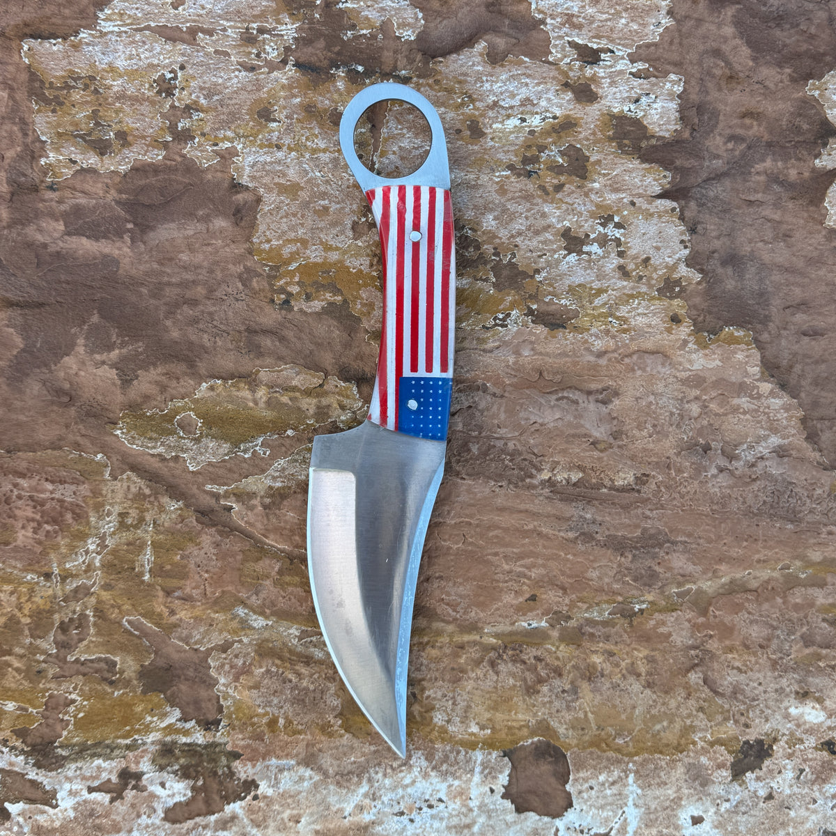 The Raptor Series — Full-Tang Ring-Handled Drop-Point EDC Knife with Custom Double-Stitched Leather or Kydex Sheath